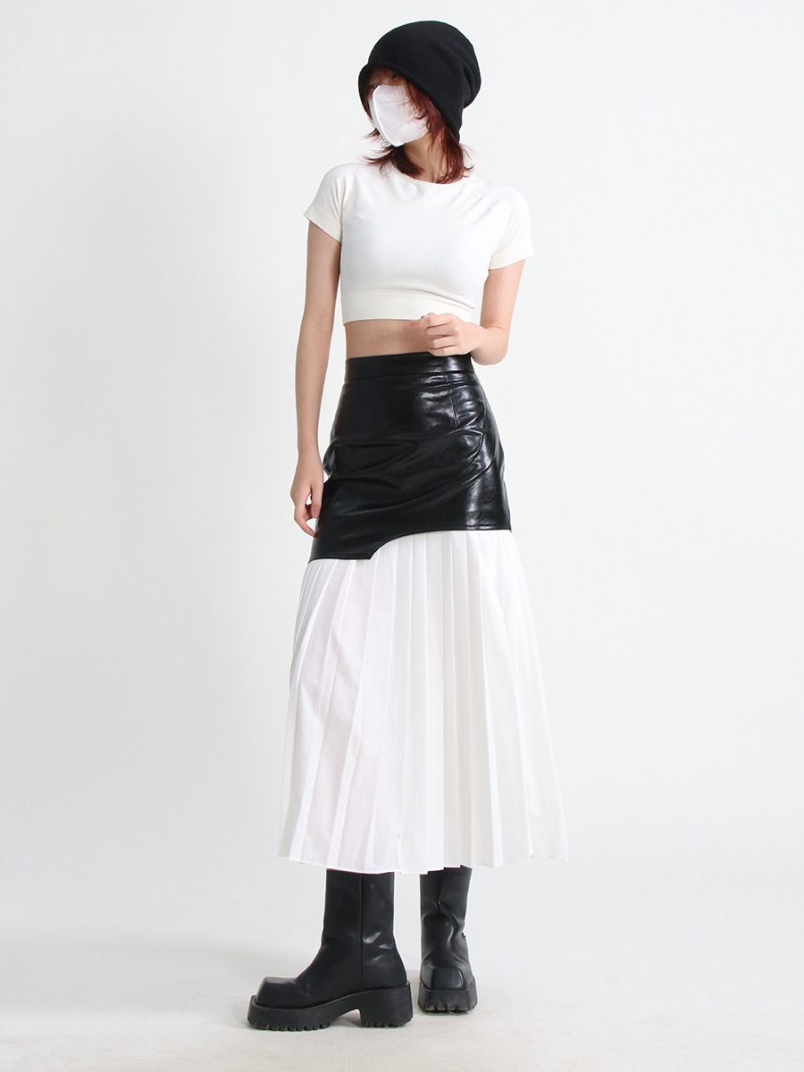 Женская кожаная юбка в стиле уличной моды оптом из Китая