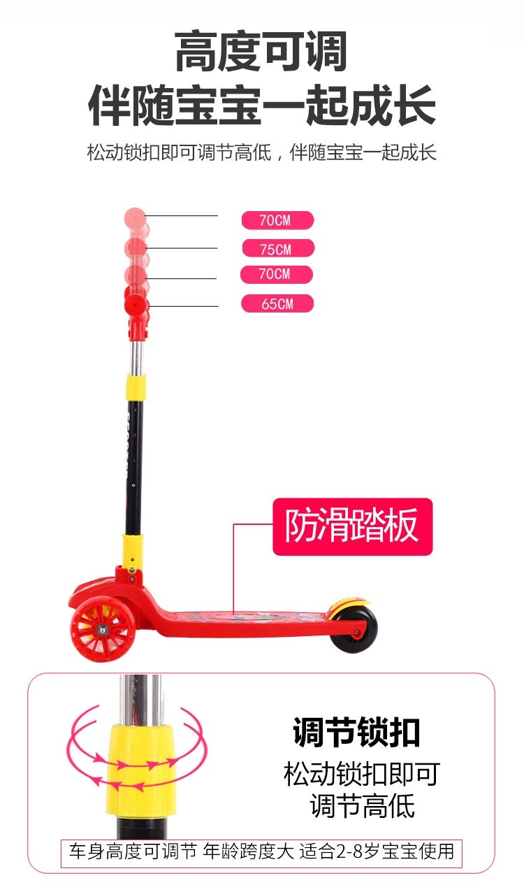 Детский трехколесный складной самокат оптом