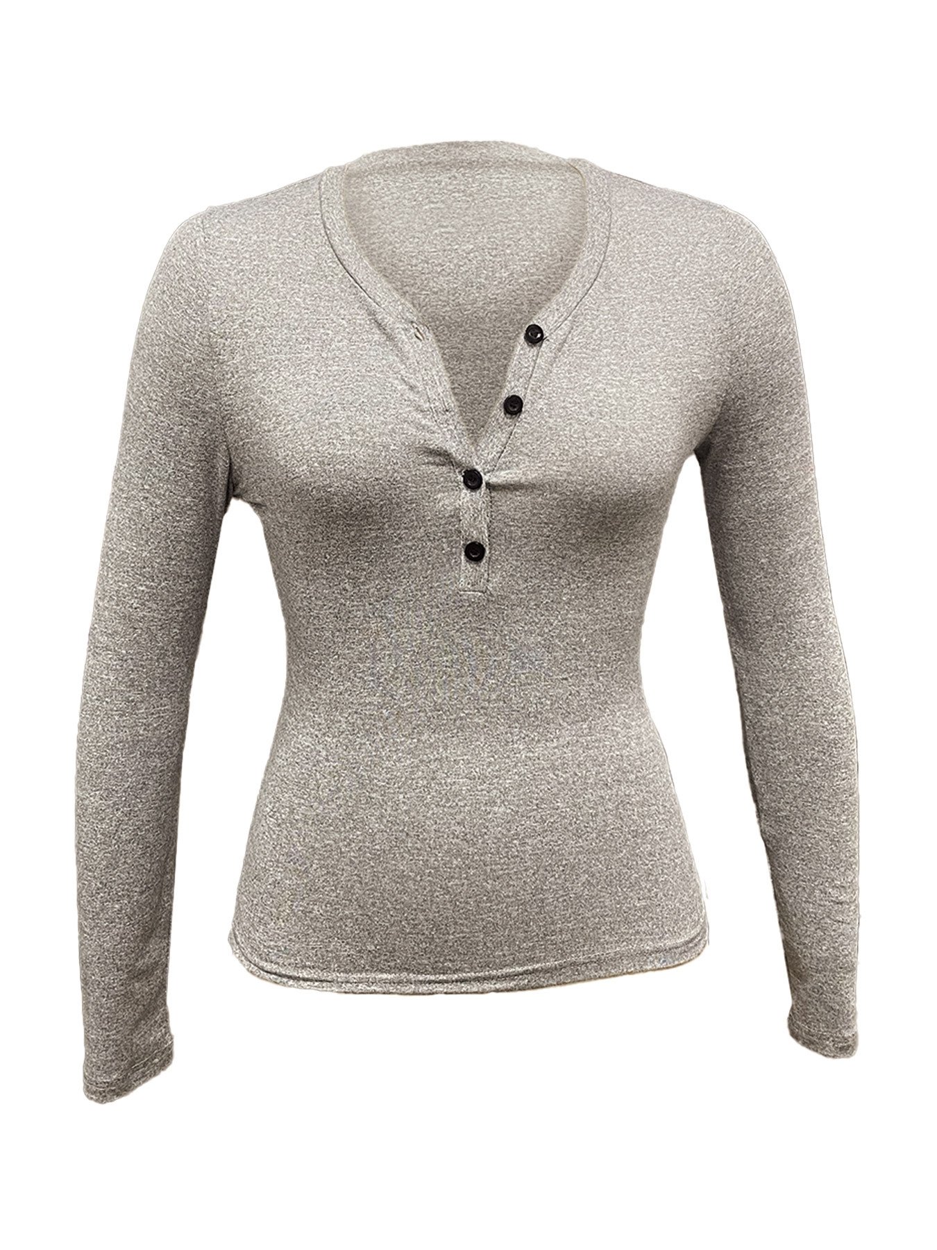 Женская блузка с длинным рукавом и V-образным вырезом оптом