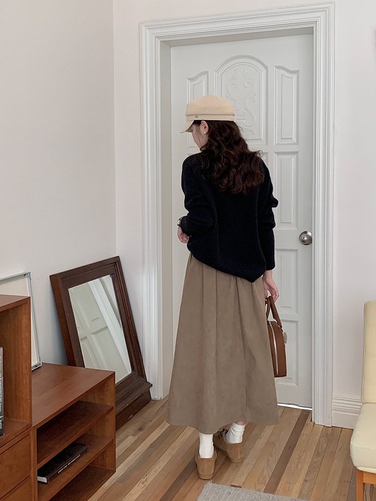 Женская длинная юбка с высокой талией и резинкой оптом из Китая