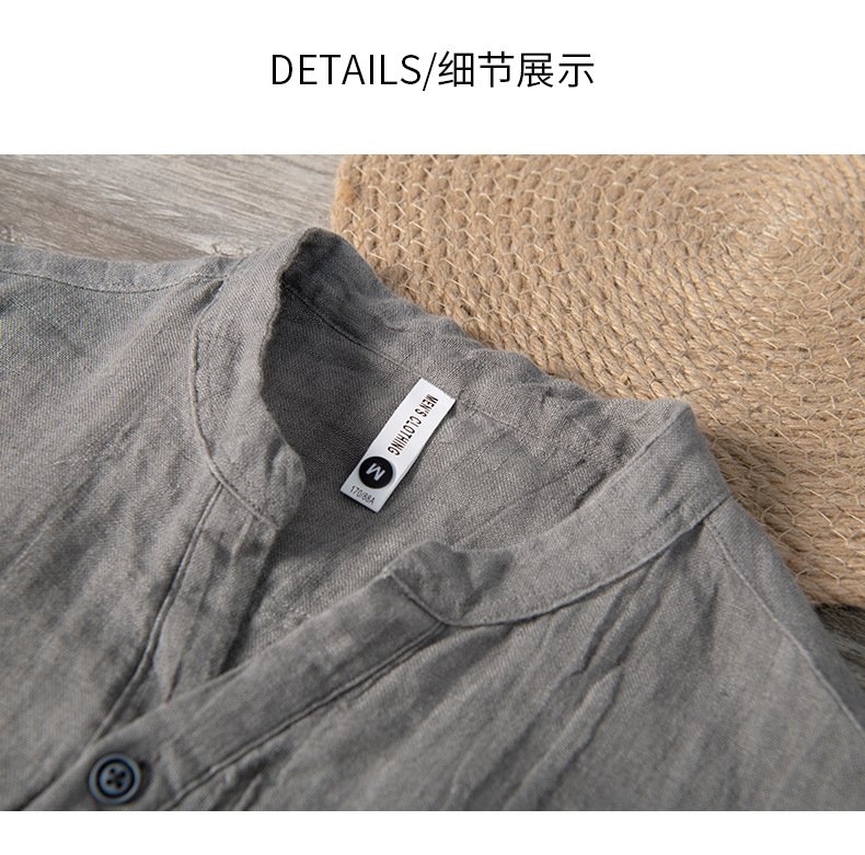 Льняная мужская футболка с коротким рукавом оптом из Китая