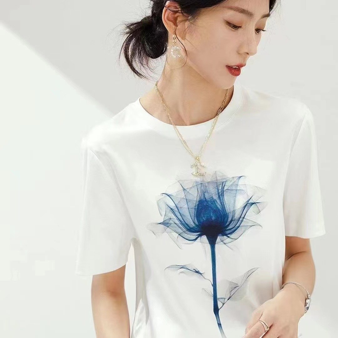 Футболка из искусственного шелка с коротким рукавом оптом