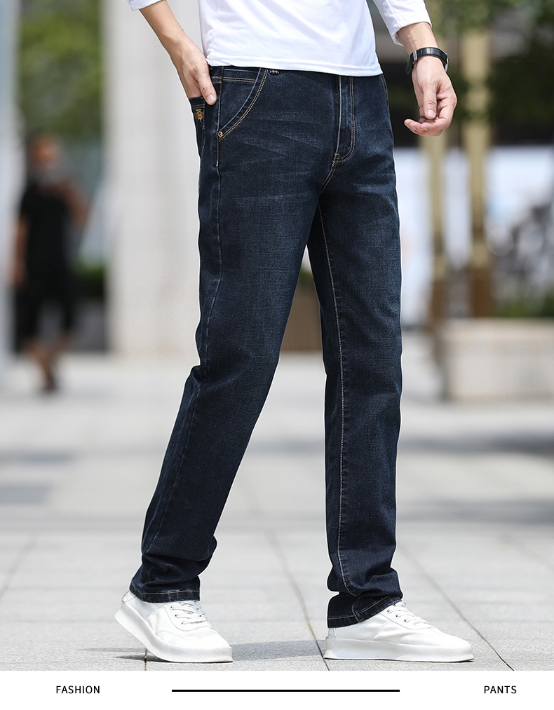 Мужские джинсы прямого кроя с карманами оптом из Китая