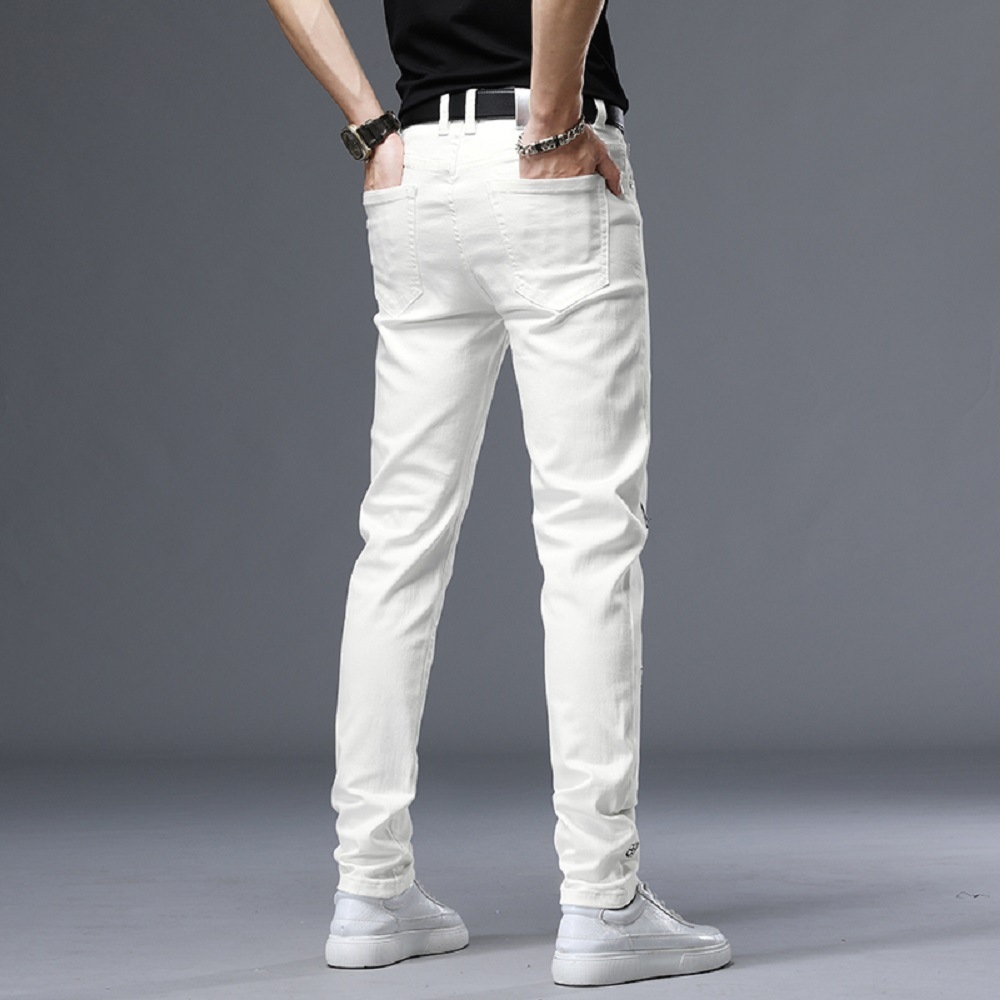 Мужские джинсы суженные белые оптом из Китая