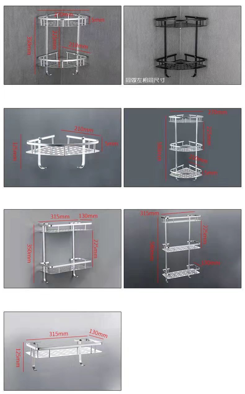 Трёхуровневая угловая полка для ванной комнаты оптом