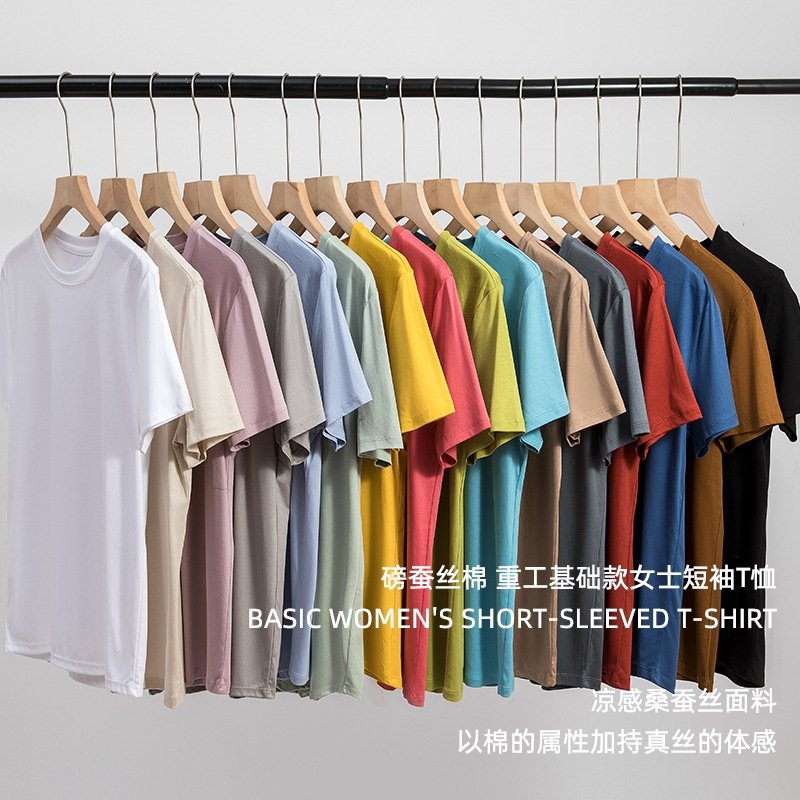 Майка из шелковистого хлопка с короткими рукавами оптом из Китая