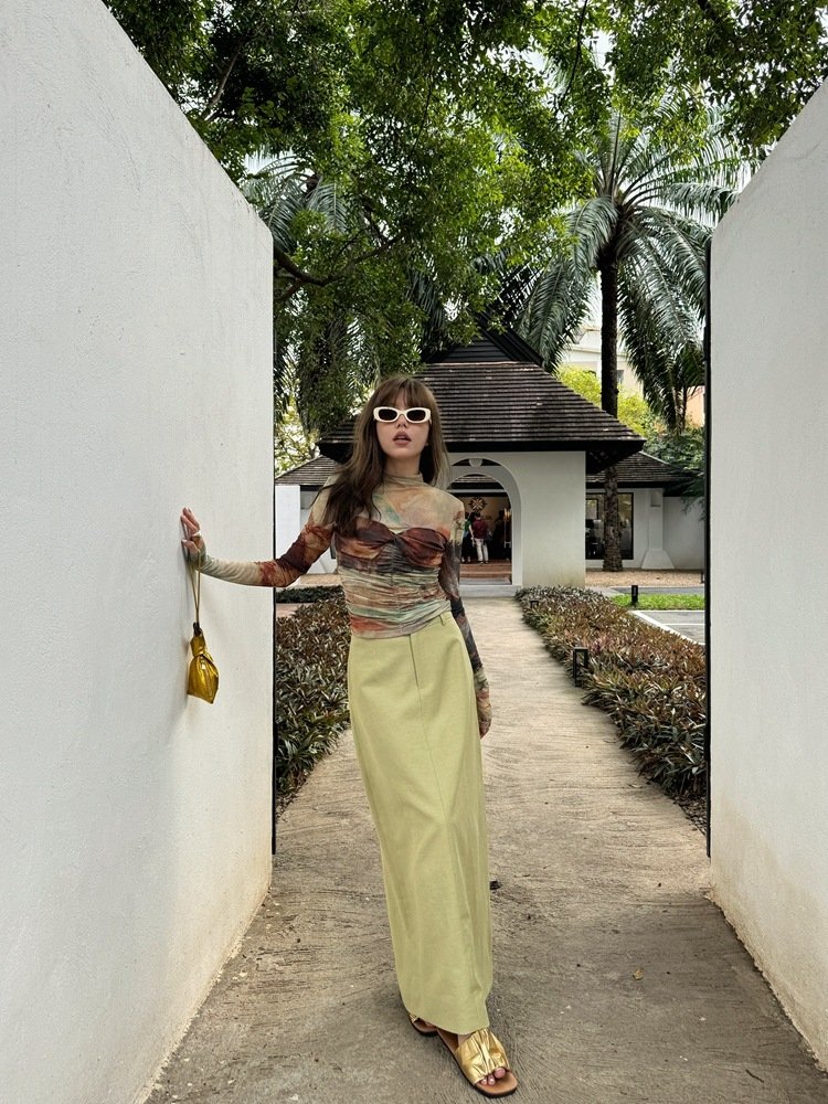 Женская футболка с длинным рукавом и уникальным дизайном оптом из Китая