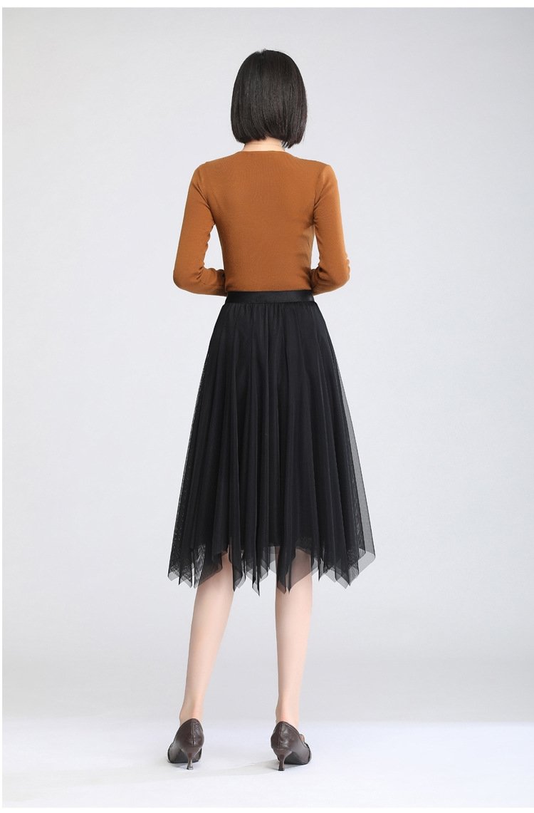 Юбка полуприлегающего силуэта с высокой талией оптом из Китая