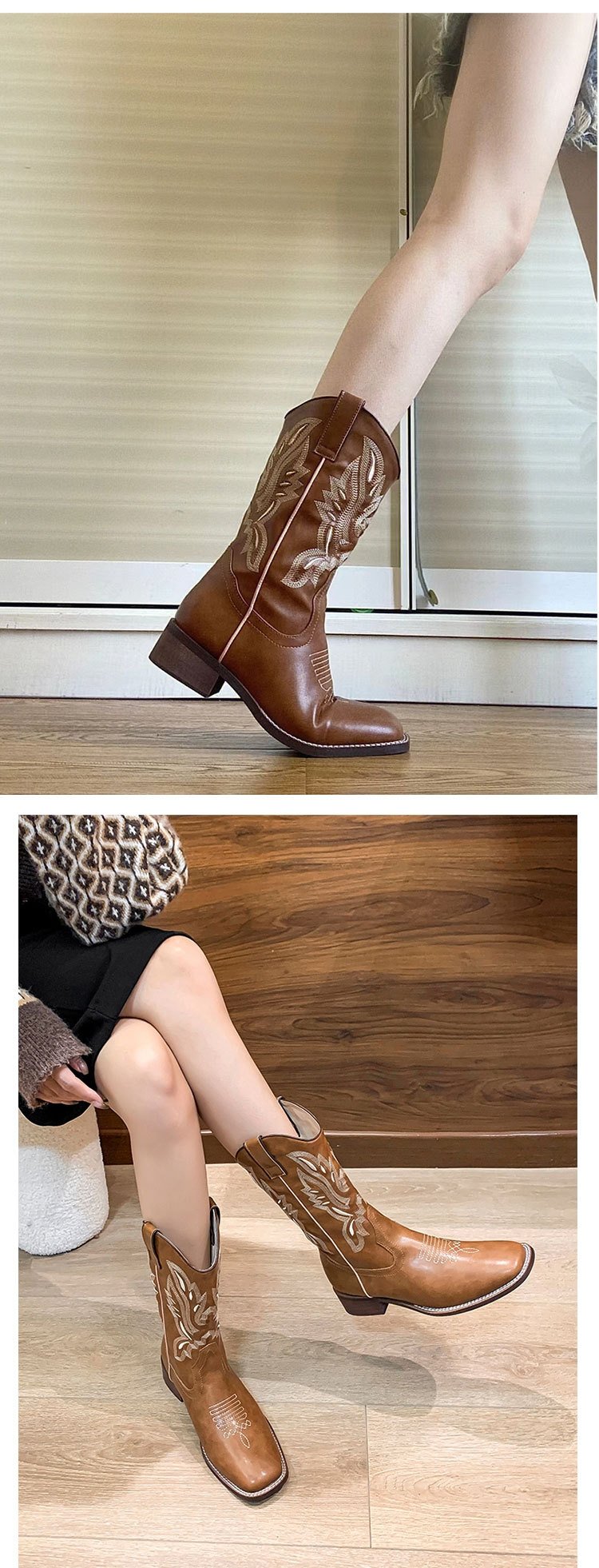 Женские ковбойские сапоги с вышивкой оптом