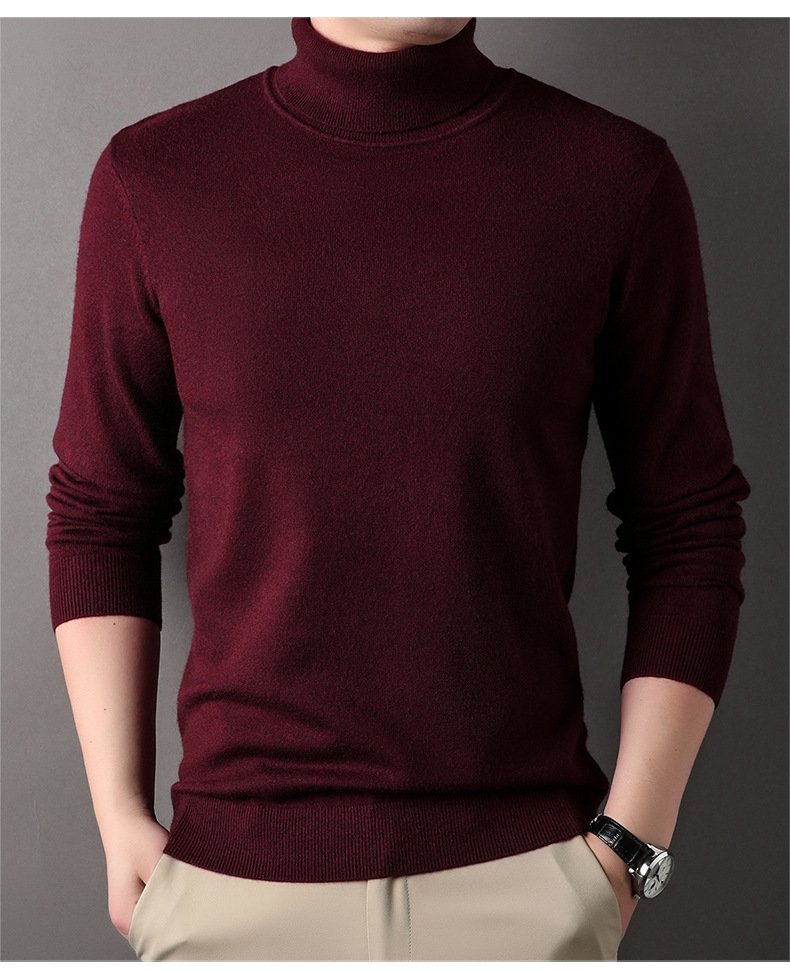 Мужской свитер с высоким воротником осенне-зимней коллекции 2024 оптом