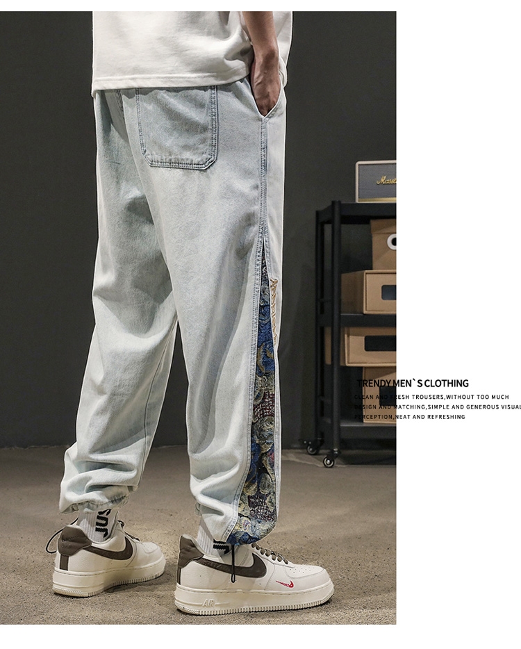 Джинсы мужские 2024 новинка весна-осень оптом из Китая