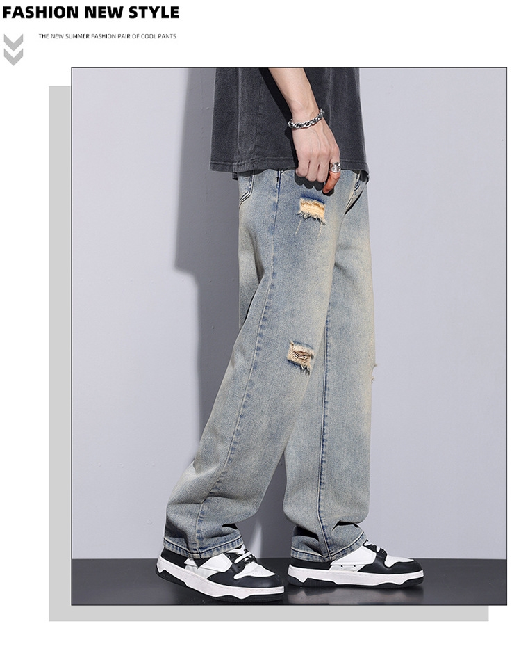 Мужские джинсы с широкими штанинами оптом из Китая