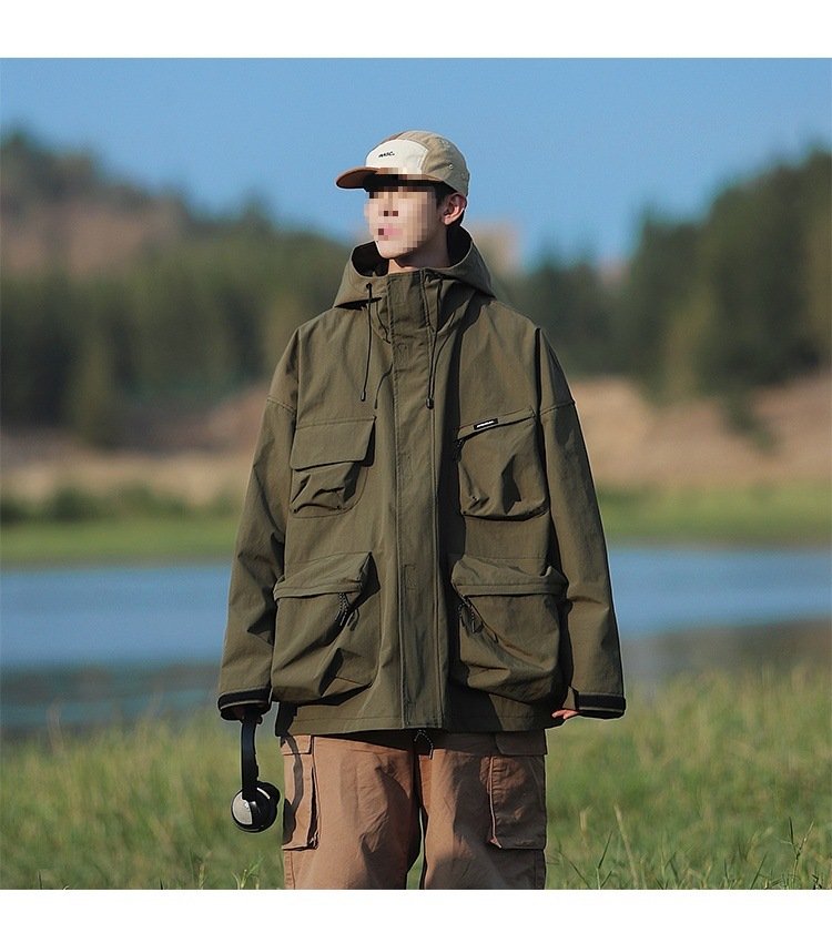 Ветровка военного стиля с капюшоном оптом из Китая