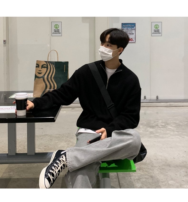 Мужская толстовка с высоким воротником и молнией оптом