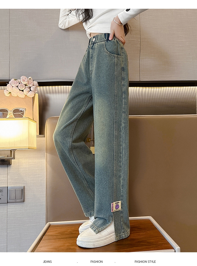 Джинсы для девочек с разрезом на китайском новом весенне-осеннем сезоне оптом из Китая