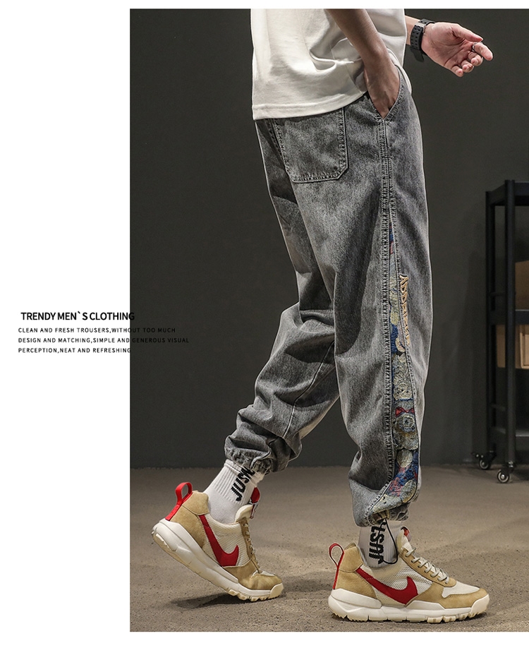 Джинсы мужские 2024 новинка весна-осень оптом из Китая