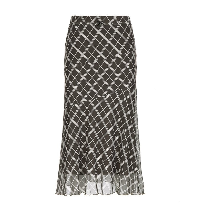 Винтажная юбка с принтом и плиссировкой оптом из Китая