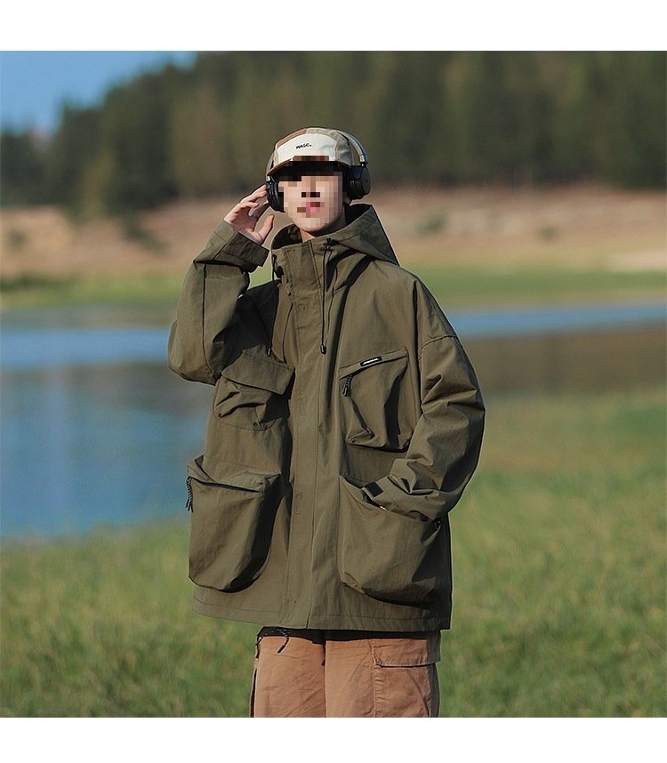 Ветровка военного стиля с капюшоном оптом из Китая