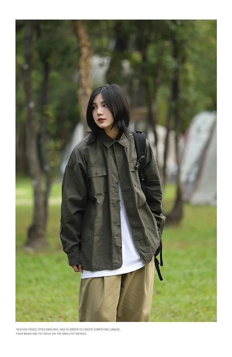 Мужская рубашка-куртка в стиле милитари оптом из Китая