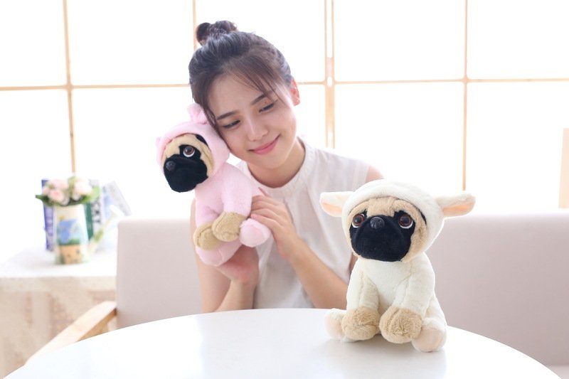 Мягкая игрушка собачка в шапочке оптом из Китая