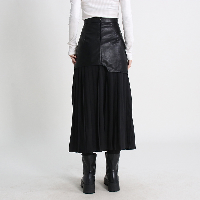 Женская кожаная юбка в стиле уличной моды оптом из Китая
