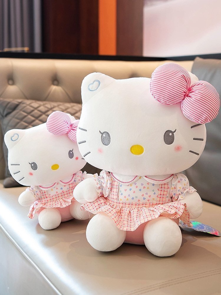 Плюшевая игрушка HelloKitty в розовом платье оптом