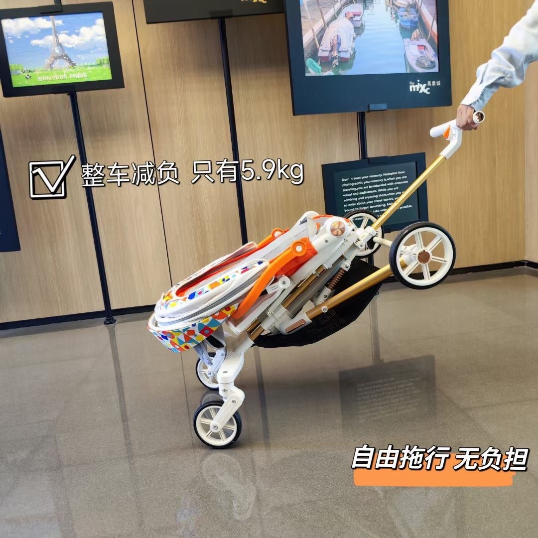 Playkids普洛可遛娃婴幼儿可躺可换向高景观轻便推车一键折叠X6X7 оптом из Китая