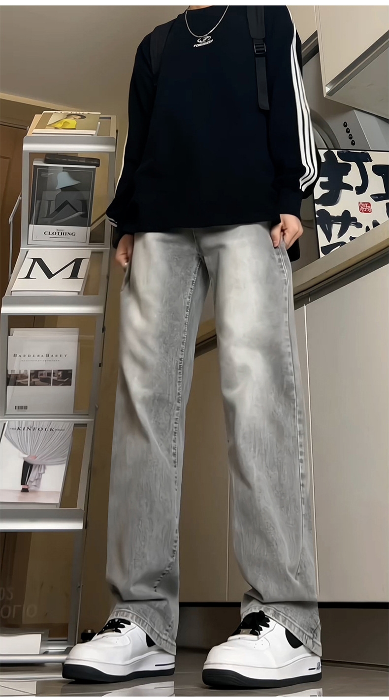 Мужские джинсы водяно-серого цвета оптом из Китая