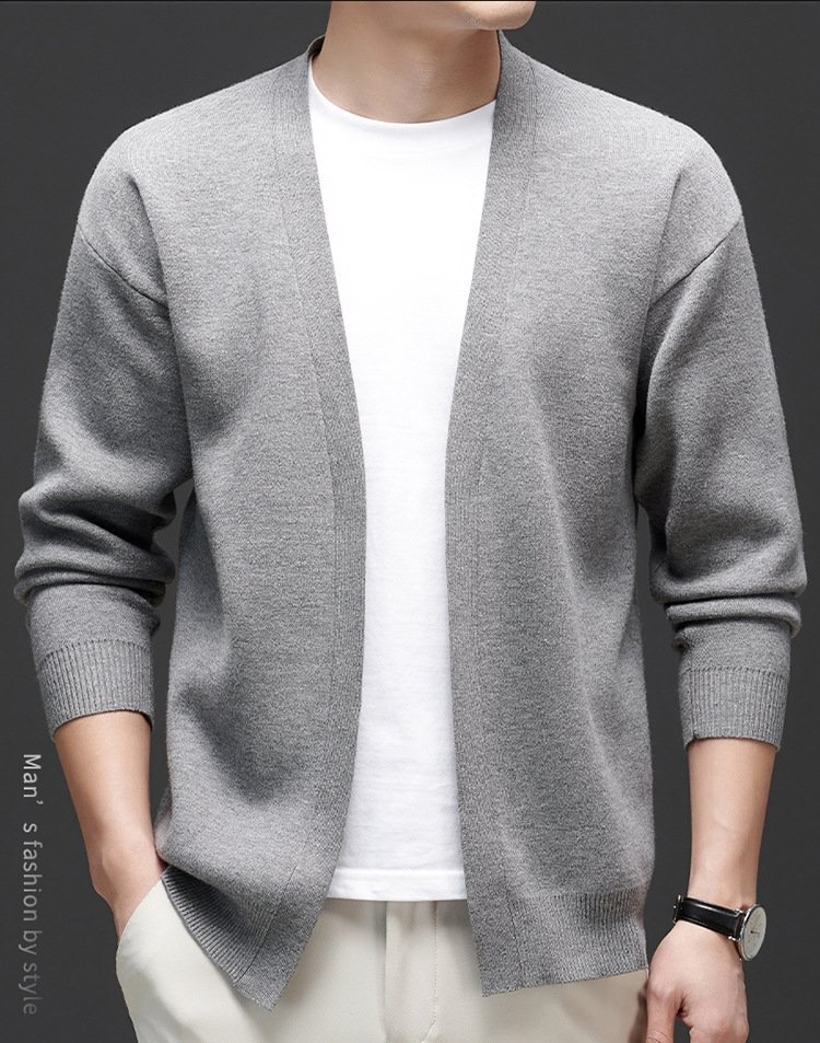 Мужская вязаная кардиган весна-осень оптом