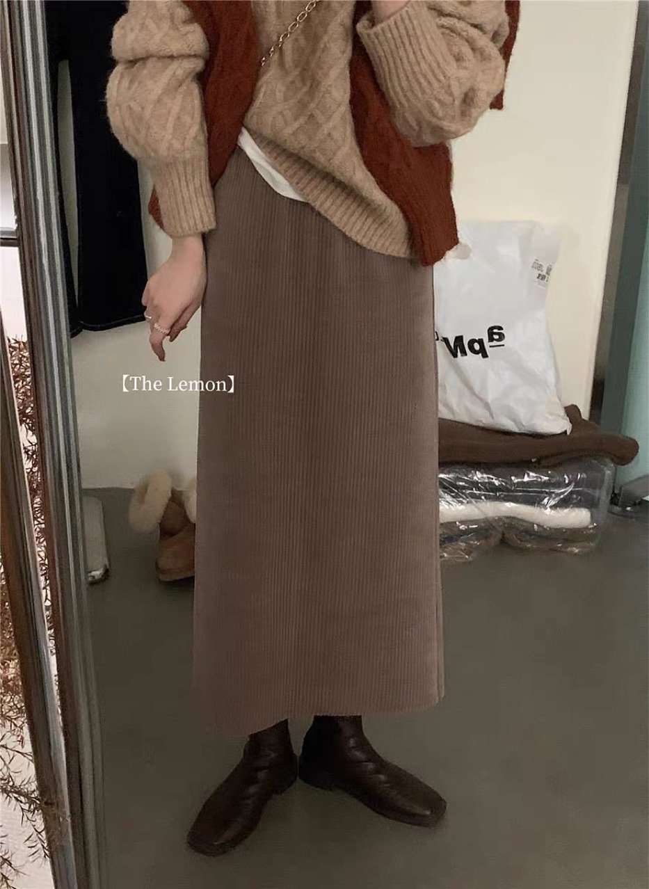 Шерстяная юбка с высокой талией и разрезом оптом из Китая