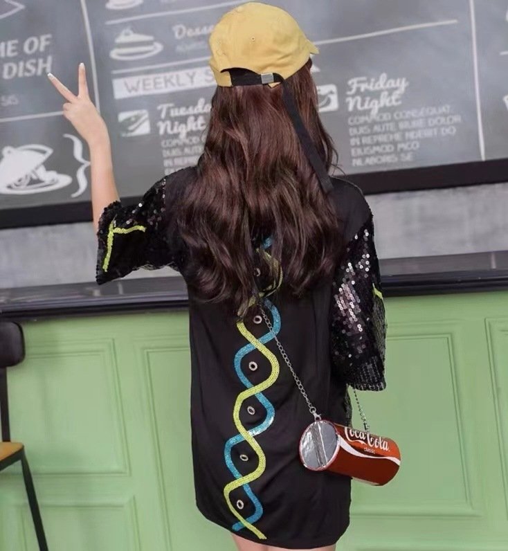 Женская футболка с широкими рукавами и блестками оптом