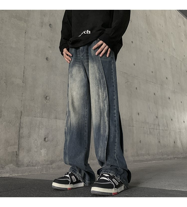 Мужские джинсы осенние прямые широкие штаны оптом из Китая