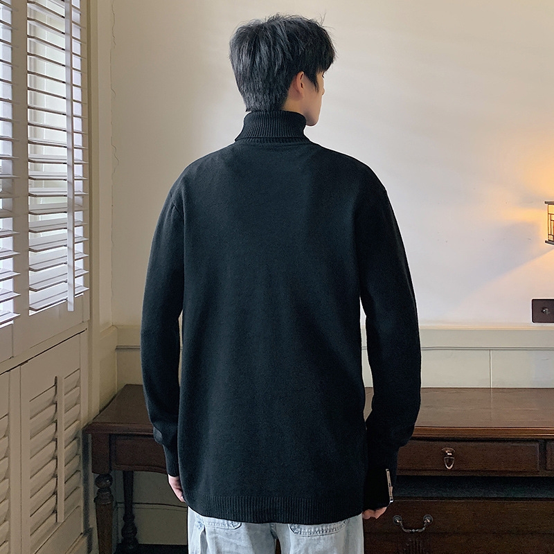 Мужская теплая свитер-поло с высоким воротником оптом из Китая