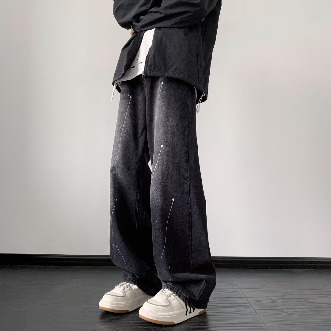 Мужские джинсы с пятнами чернил оптом из Китая