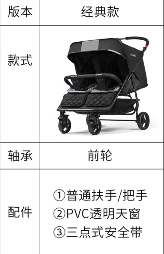 Двойная детская коляска SeeBaby T22 оптом из Китая