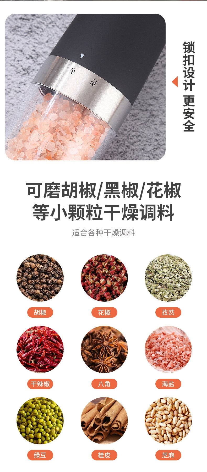 Электрическая мельница для перца с гравитационным датчиком оптом