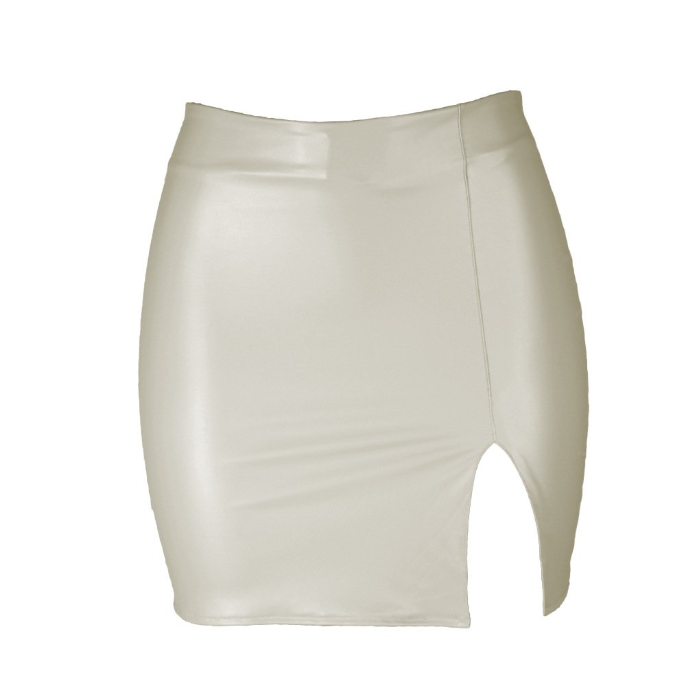 Женская кожаная мини-юбка с высокой талией и застежкой-молнией оптом из Китая