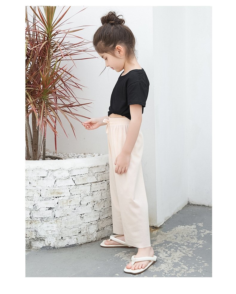 Детские летние широкие брюки из хлопкового шелка оптом