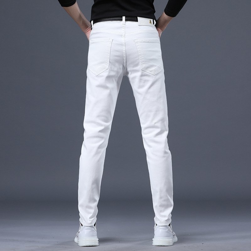 Мужские джинсы суженные белые оптом из Китая