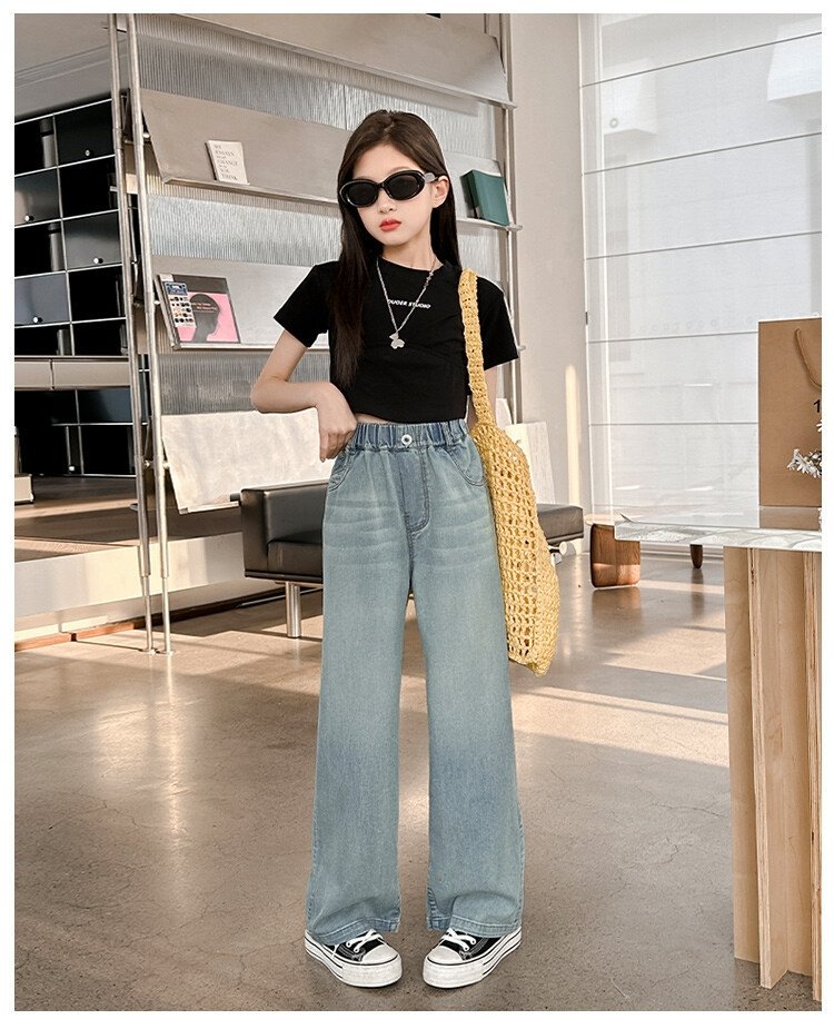 Джинсы для девочек летние 2024 оптом