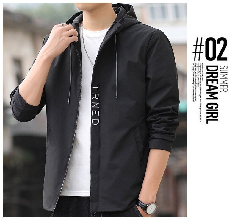 Мужская весенняя куртка с капюшоном оптом из Китая