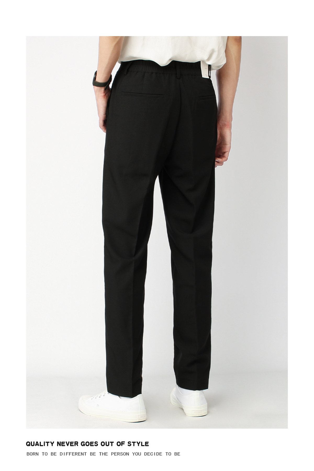 Мужские черные брюки прямого кроя с широкими штанинами оптом из Китая