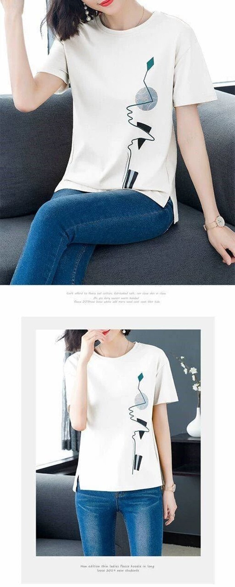 Футболка с коротким рукавом 2024 для женщин оптом