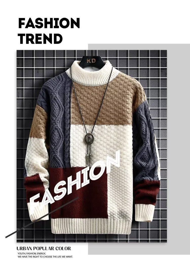 Мужской свитер с высоким воротником 2023 оптом