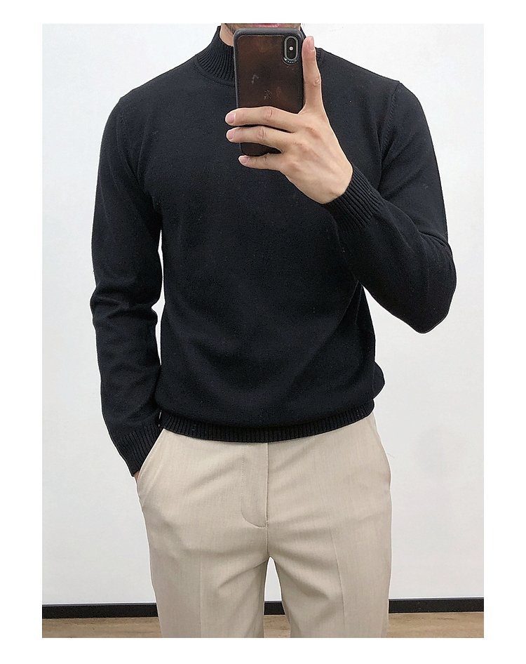 Мужской свитер с полувысоким воротником оптом