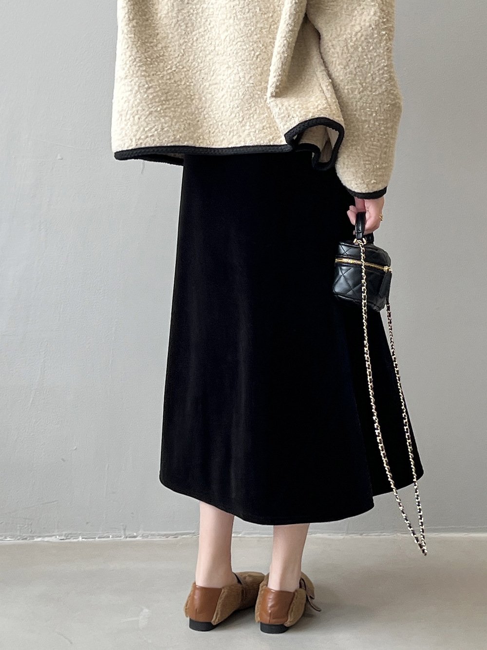 Женская зимняя бархатная юбка 2023 оптом из Китая