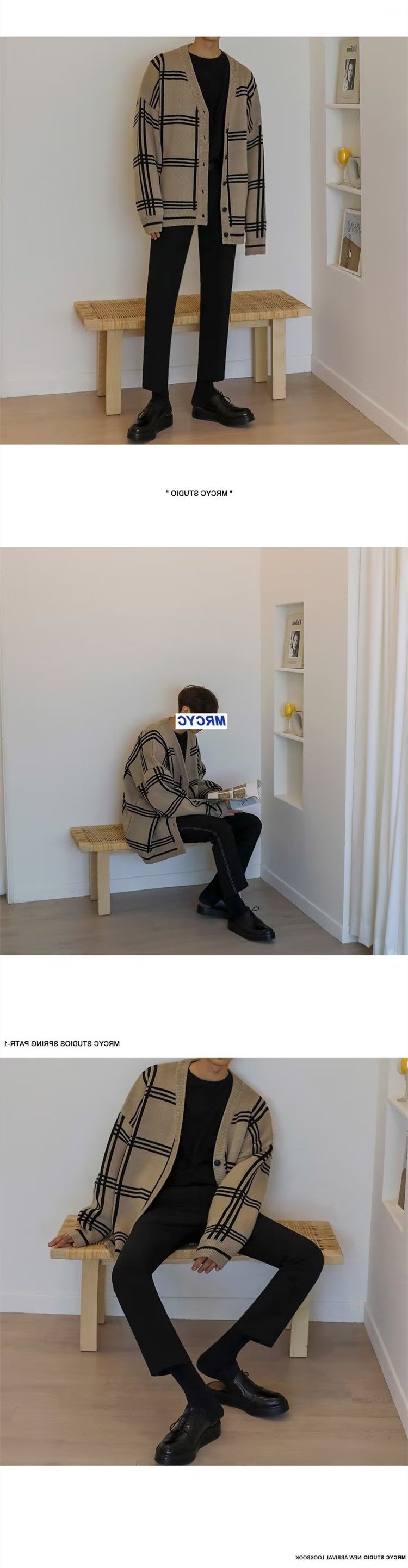 Мужская кардиган-свитер в стиле хипстер оптом