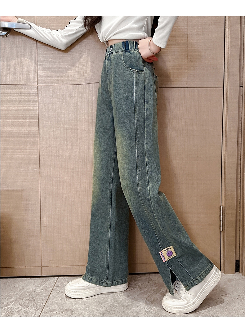 Джинсы для девочек с разрезом на китайском новом весенне-осеннем сезоне оптом из Китая