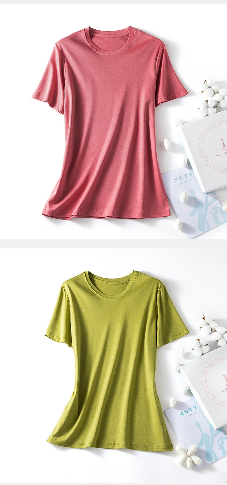 Майка из шелковистого хлопка с короткими рукавами оптом из Китая