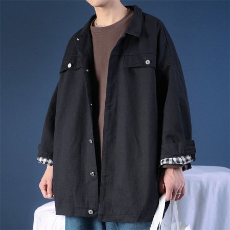 Весенне-осенняя мужская куртка в стиле ретро с крупным рисунком фотография